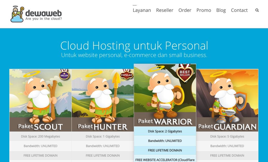 Paket cloud hosting Dewaweb